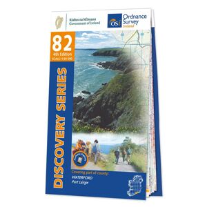 Ordnance Survey Ireland Map of County Waterford: OSI Discovery 82  - White/Black