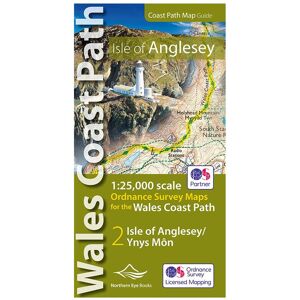 Northern Eye Books Isle of Anglesey Coast Path Map - OS Map Books: Wales Coast Path  - White/Grey/Brown