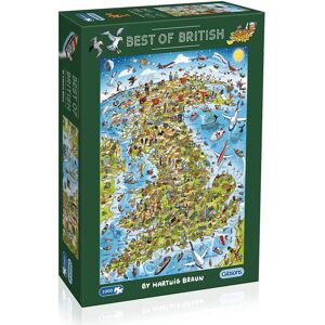 Gibsons Best of British Map 1000 Piece Jigsaw Puzzle  - Blue/Green