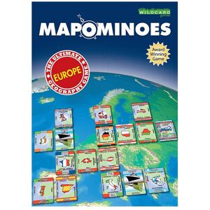 Wild Card Games Mapominoes Europe - The Ultimate Geography Card Game  - Blue/Red/Green