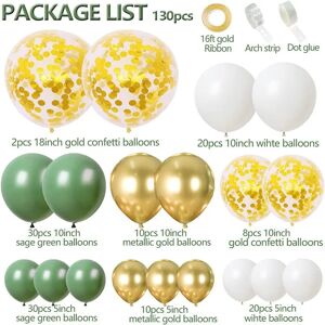 PatPat 130 Pieces Birthday Party Decoration Avocado Green Latex Balloon Garland Arch Kit  - Color-A