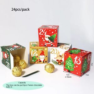 PatPat 24pcs Christmas Pattern Gift Box No. 1-24 Xmas Candy Box  - Multi-color