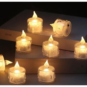 PatPat Holiday Party Metal Hollow Decorative Cups and LED Flameless Electronic Candle Holders  - White