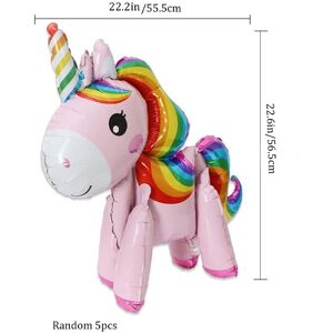 PatPat Cute Unicorn, Sunflower, Bow, and Jellyfish Party Decoration Balloons birthday  - Blue