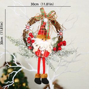 PatPat Christmas Wreath for Door and Window Display with Tinsel Garland,  - PLAID