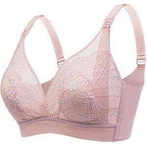 PatPat Front-Opening Lace Nursing Bra with Bunny Ears for Pregnant Women  - Pink