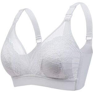 PatPat Front-Opening Lace Nursing Bra with Bunny Ears for Pregnant Women  - White