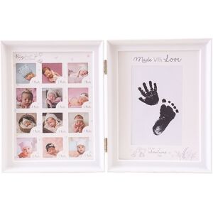 PatPat Baby Hand Inkpad Watermark Wood Photo Frame Souvenir  - White