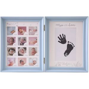 PatPat Baby Hand Inkpad Watermark Wood Photo Frame Souvenir  - Light Blue