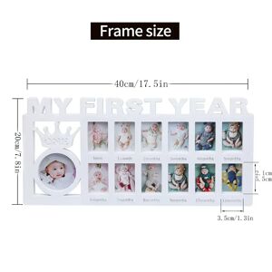 PatPat My First Year Frame Baby Picture Keepsake Frame for Photo Memories for Newborn Gifts  - White