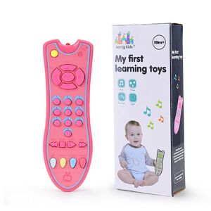 PatPat Baby Simulation Musical Remote TV Controller Instrument with Music English Learning Remote Control Toy Early Development Educational Cognitive Toys  - Pink