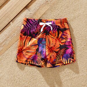 PatPat Family Matching Floral Drawstring Swim Trunks or Bandeau Top High Waist Bikini  - MultiColour