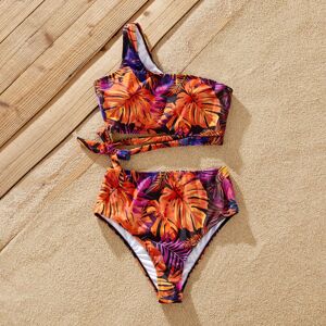 PatPat Family Matching Floral Drawstring Swim Trunks or Bandeau Top High Waist Bikini  - MultiColour