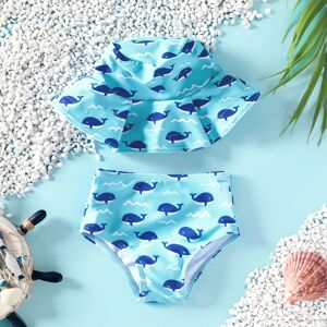 PatPat 2pcs Baby Boy Childlike Marine Swimsuit  - Blue