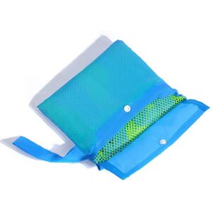 PatPat Mesh Beach Tote Bag Away from Sand and Water Foldable Beach Toy Bag Organizer  - Blue