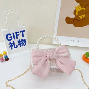 PatPat Toddler/kids Girl Little Chanel Style Children's Shoulder Bag with Butterfly Bow  - Pink