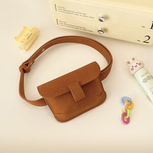 PatPat Toddler/kids Retro and Minimalist  Waist Bag, Can be Worn as Single Shoulder or Crossbody Bag, with Cute Matching Fashionable Design  - Brown