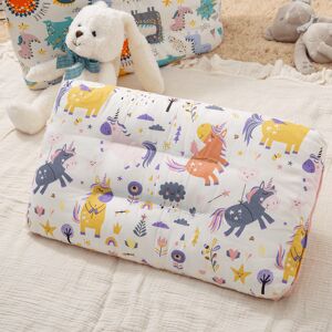 PatPat 100% Cotton Baby Soothing Pillow Cartoon Dinosaur Unicorn Pattern Kids Soft Elastic Sleeping Pillows  - Pink