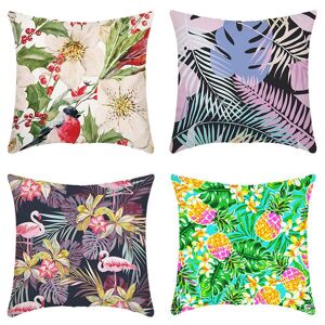 PatPat Set of 4 Nordic-style Floral and Bird Pattern Cushion Cover Pillowcases (Pillow Core not included)  - SMYH