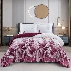 PatPat Red Leaf Series Bedding Set - Three-piece set including one quilt cover and two pillowcases  - WineRed