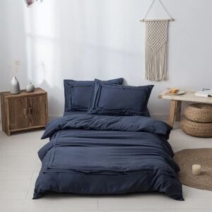 PatPat 2/3pcs Simple and Minimalist Style Bedding Set, including Pillowcases and Duvet Cover  - Dark Blue