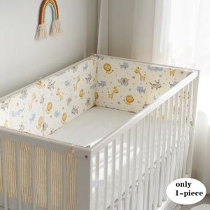 PatPat 1-piece 100% Cotton Gauze Cartoon Pattern Removable Baby Crib Rail Padded Bumpers Safety Bed Side Rail Guard Protector  - Yellow