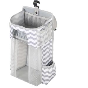 PatPat Crib Hanging Storage Bag Baby Essentials Bedding Diaper Storage Organizer  - Light Grey