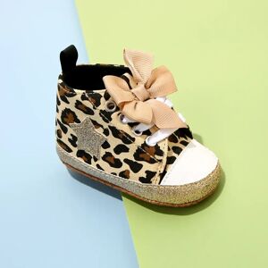 PatPat Baby / Toddler Bow & Glitter Decor Leopard Pattern Prewalker Shoes  - Brown
