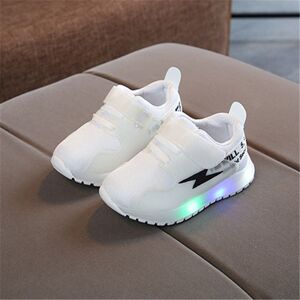 PatPat Baby / Toddler Lightning Print LED Sport Shoes  - White