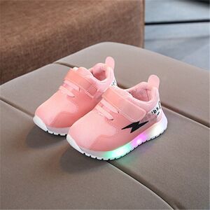 PatPat Baby / Toddler Lightning Print LED Sport Shoes  - Pink