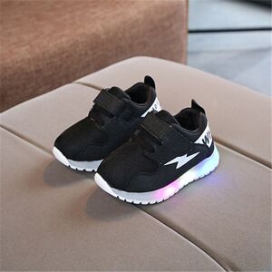 PatPat Baby / Toddler Lightning Print LED Sport Shoes  - Black