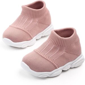 PatPat Baby / Toddler Fashionable Solid Flyknit Prewalker Athletic Shoes  - Pink