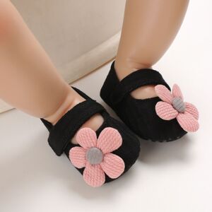 PatPat Baby / Toddler Girl Pretty 3D Floral Decor Velcro Shoes  - Black