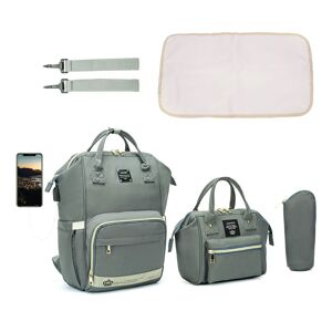 PatPat 3-piece Multicolorful Diaper Bag Diagonal Bag Backpack Large Capacity  - Dark Grey