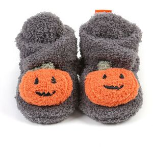 PatPat Halloween Baby Childlike Pumpkin Decor Prewalker Shoes  - Grey