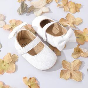 PatPat Baby / Toddler Back Bow Decor Soft Sole Non-slip Prewalker Shoes  - White