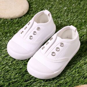 PatPat Toddler / Kid Solid Breathable Slip-on Canvas Shoes  - White