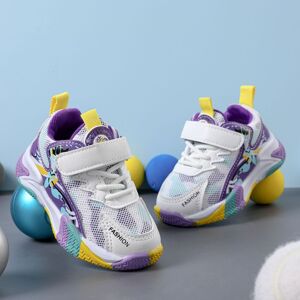 PatPat Toddler / Kid Letter Detail Purple Mesh Breathable Sneakers  - Purple
