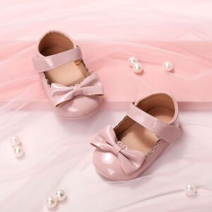 PatPat Baby Girl Sweet Bow Decor Velcro Prewalker Shoes  - Pink