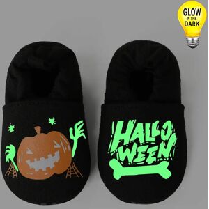 PatPat Halloween Baby Glow In The Dark Pumpkin Print Prewalker Shoes  - Black