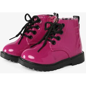 PatPat Toddler and Kids Solid Color Side Zipper Boots  - Hot Pink