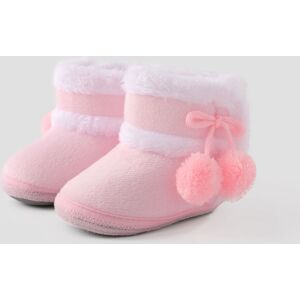 PatPat Christmas Baby & Toddler Pompom Decor Plush Prewalker Shoes  - Pink