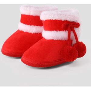 PatPat Christmas Baby & Toddler Pompom Decor Plush Prewalker Shoes  - Red