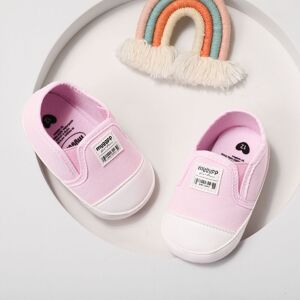 PatPat Baby Girl/Boy Casual Letter Pattern Slip-on Prewalker Shoes  - Pink