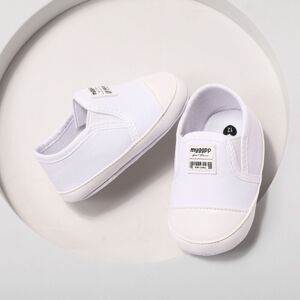 PatPat Baby Girl/Boy Casual Letter Pattern Slip-on Prewalker Shoes  - White