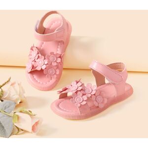 PatPat Toddler/Kids Sweet Hyper-Tactile Floral Velcro Sandals  - Pink