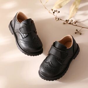 PatPat Toddler/Kids Girl/Boy Casual Solid Velcro Leather Shoes  - Black