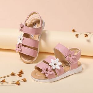 PatPat Toddler/Kids Girl Casual 3D Hyper-Tactile Floral Pattern Velcro Sandals  - Pink