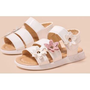 PatPat Toddler/Kids Girl Casual 3D Hyper-Tactile Floral Pattern Velcro Sandals  - White