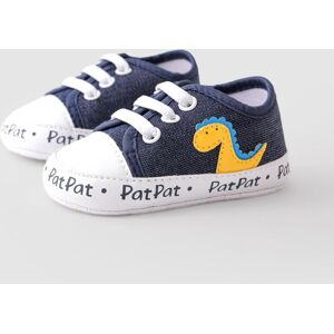 PatPat Baby Girl/Boy Casual Fabric Stitching Dinosaur Pattern Design Shoes  - DENIMBLUE